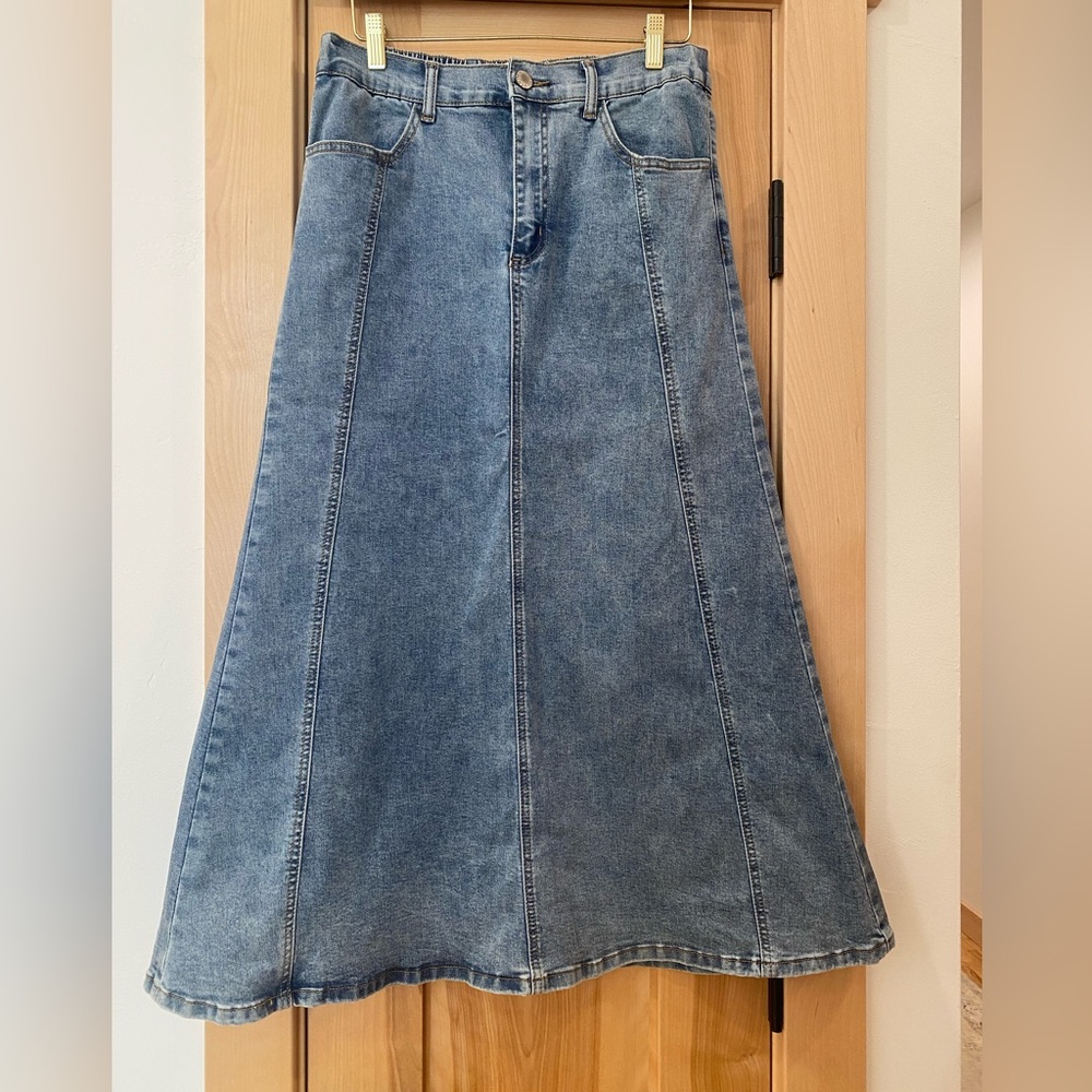 Denim Midi Skirt size L